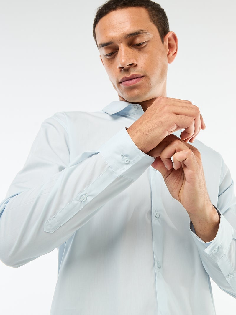 Camisa recta blanca Azul - Kiabi