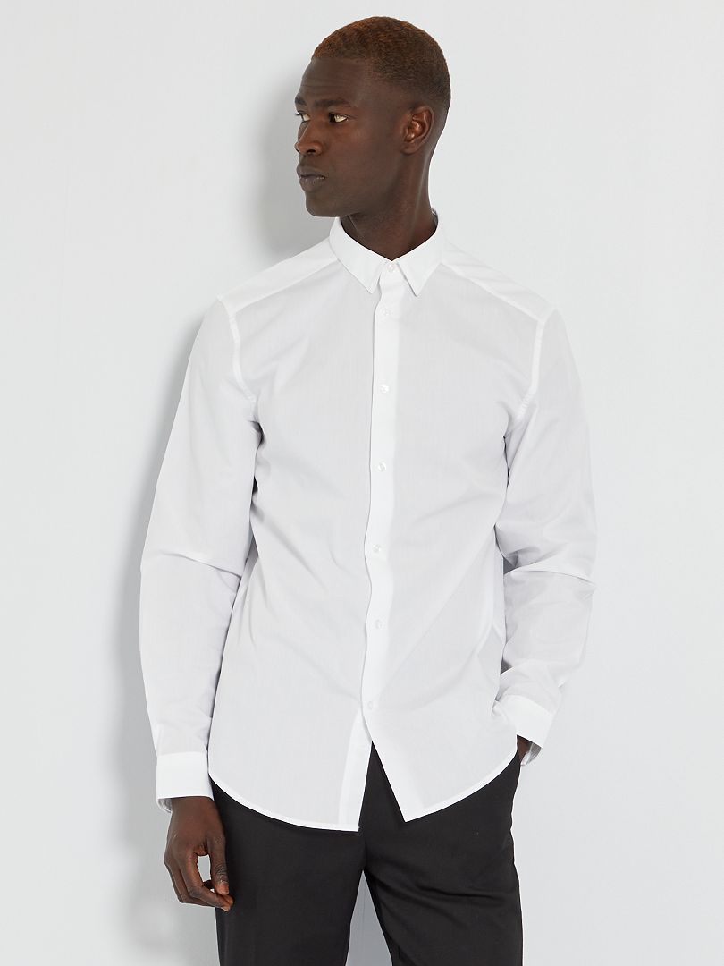 Camisa recta blanca Blanco - Kiabi