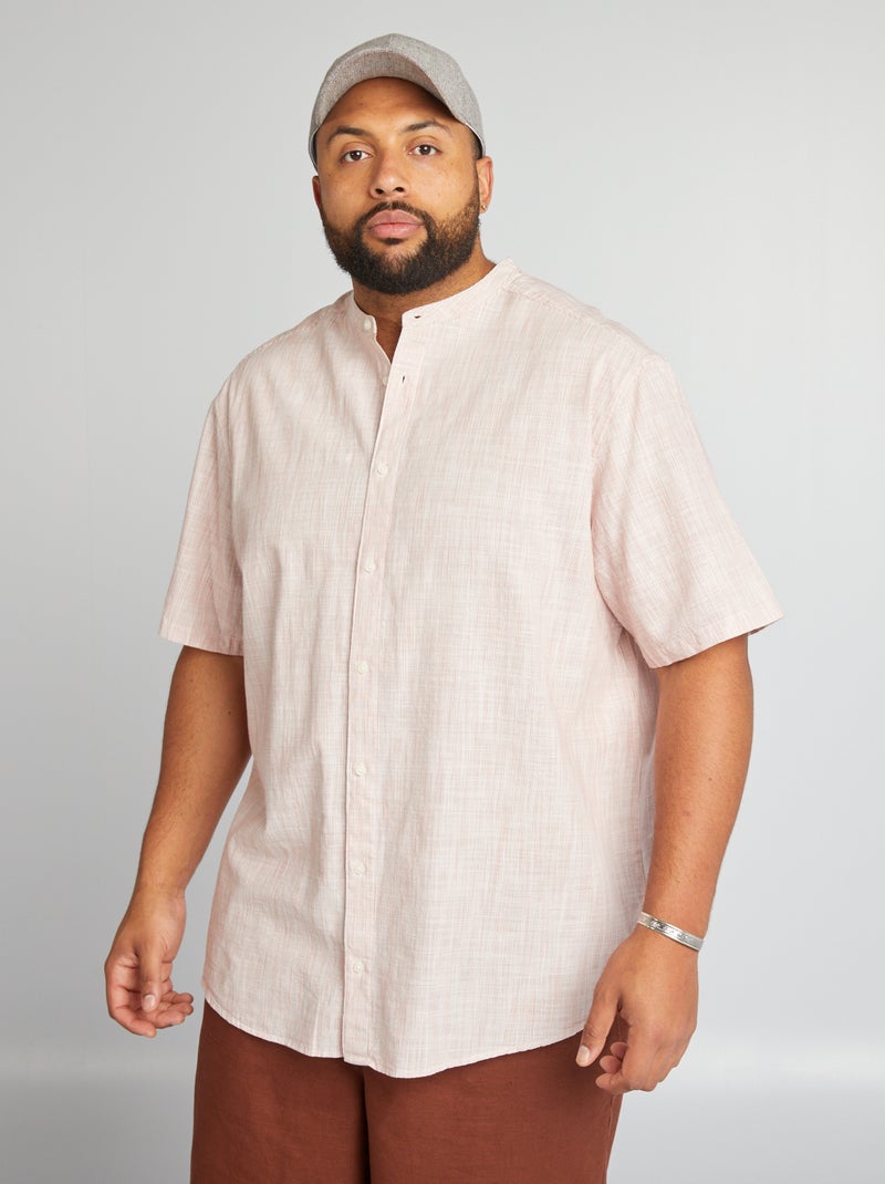 Camisa recta con cuello mao Rosa claro - Kiabi