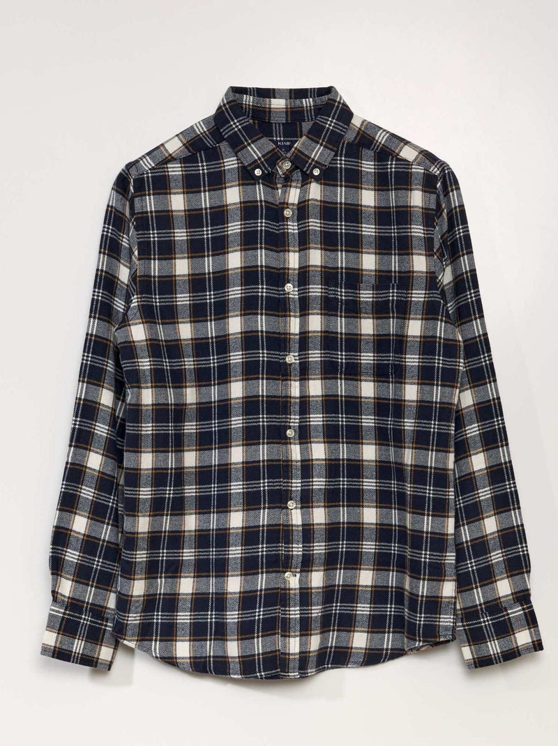 Camisa recta de cuadros AZUL - Kiabi