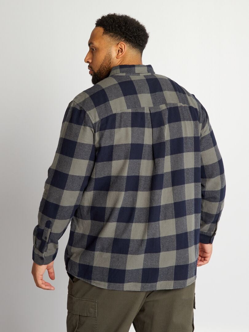 Camisa recta de cuadros KAKIBLUE12 - Kiabi