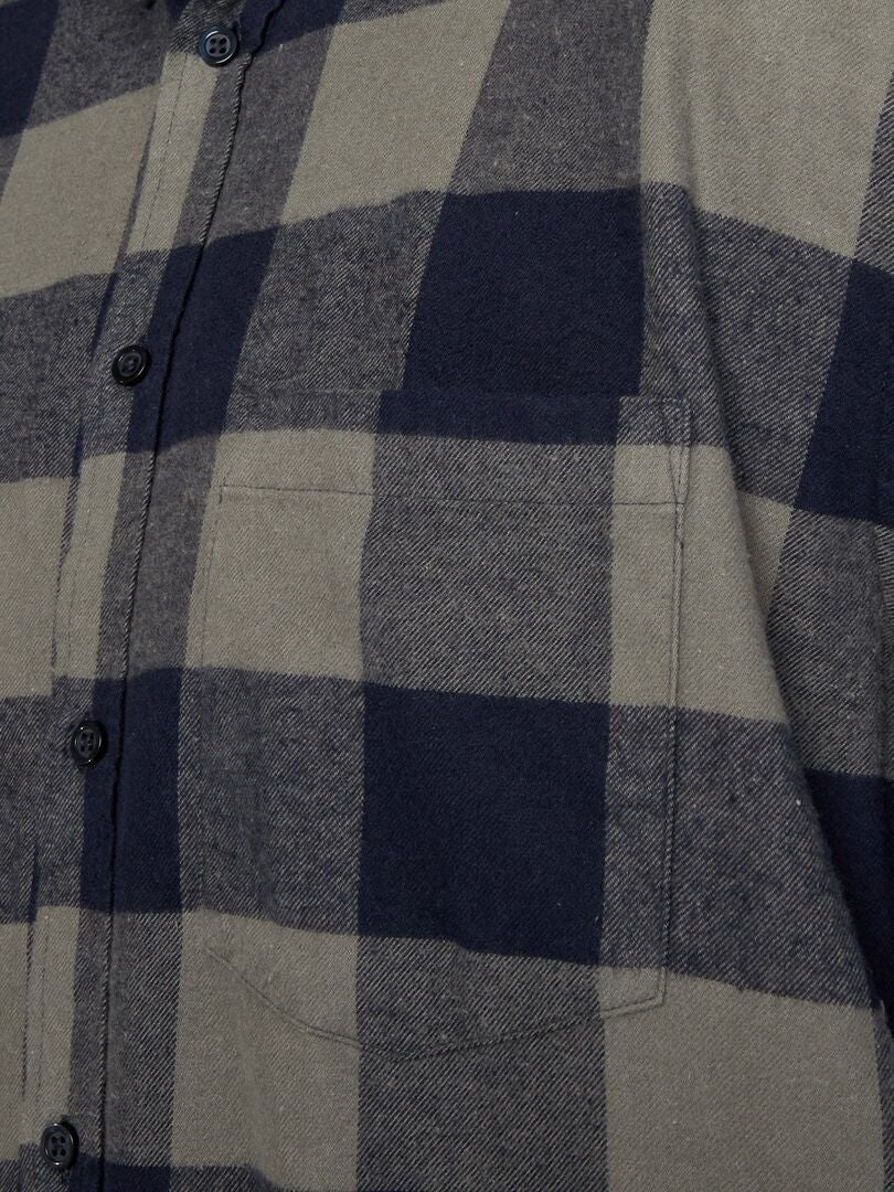 Camisa recta de cuadros KAKIBLUE12 - Kiabi