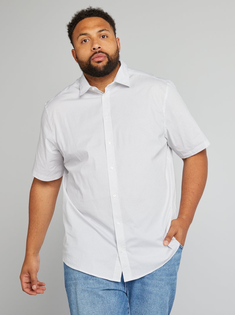 Camisa recta de manga corta BLANCO - Kiabi