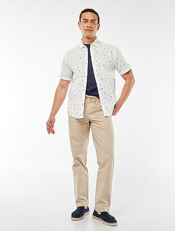 Camisa recta de manga corta