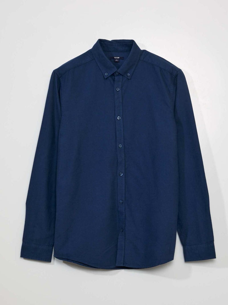 Camisa recta de manga larga AZUL - Kiabi
