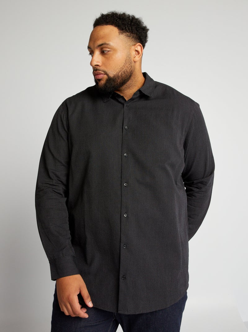 Camisa recta de manga larga NEGRO - Kiabi