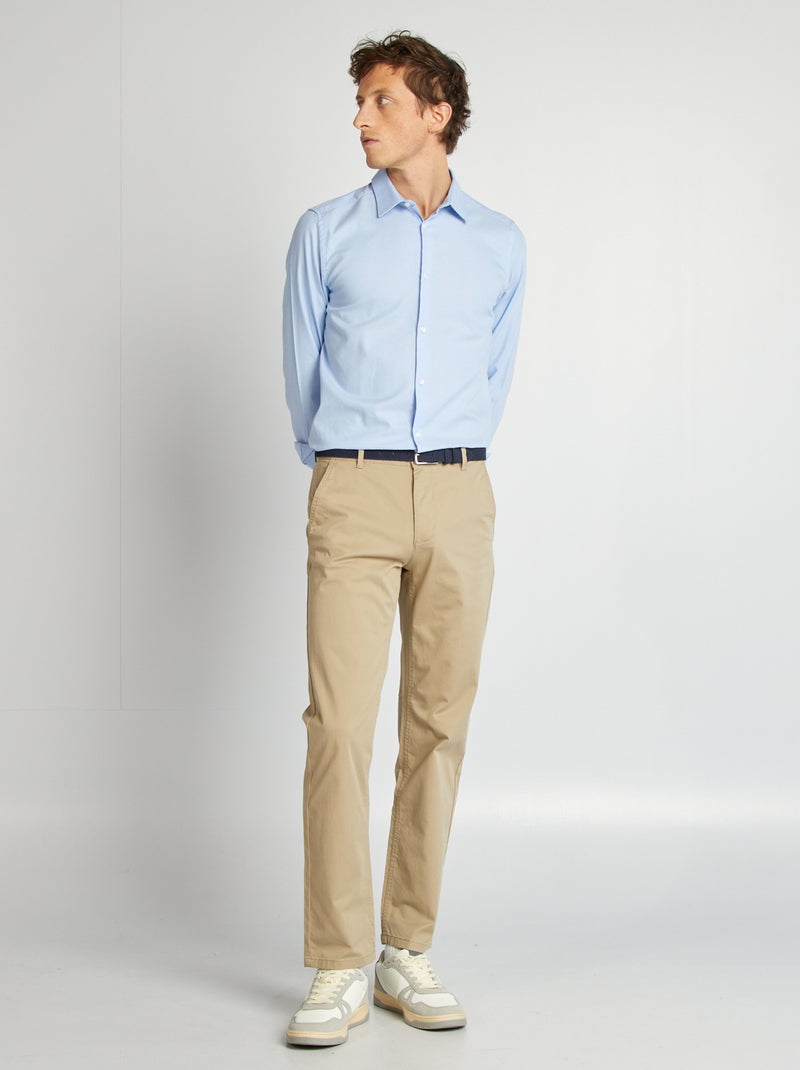 Camisa recta lisa AZUL - Kiabi