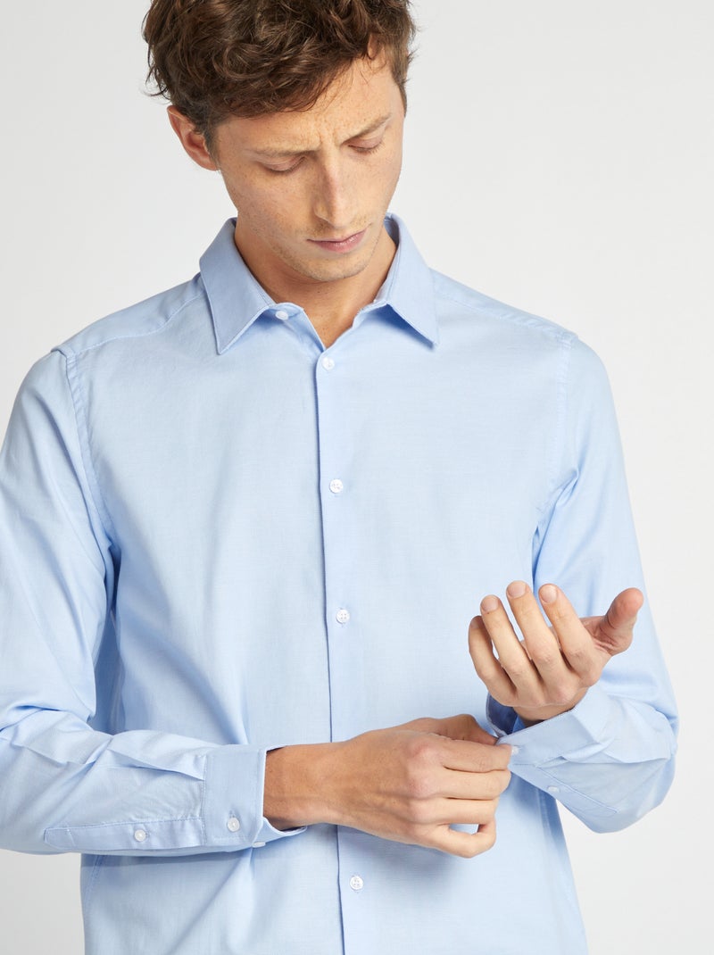 Camisa recta lisa AZUL - Kiabi