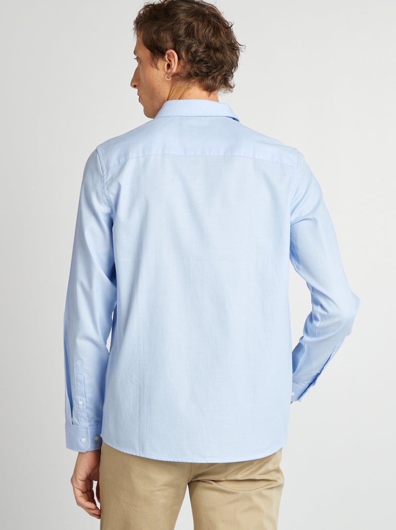 Camisa recta lisa AZUL - Kiabi