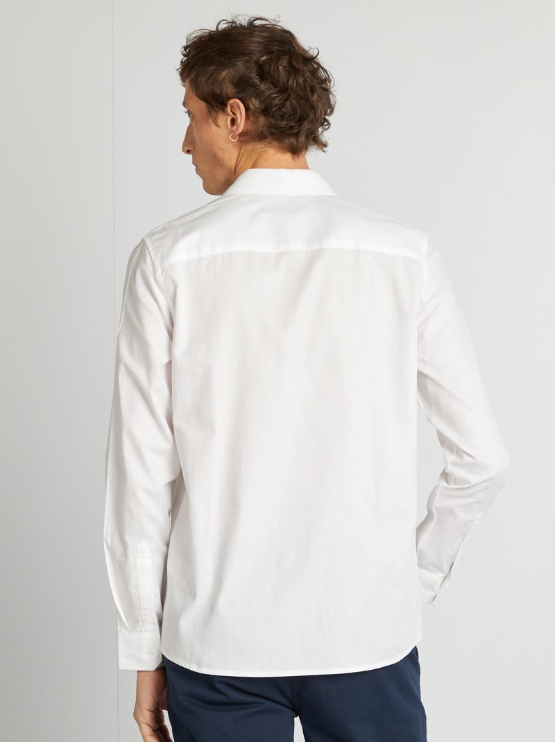 Camisa recta lisa Blanco - Kiabi