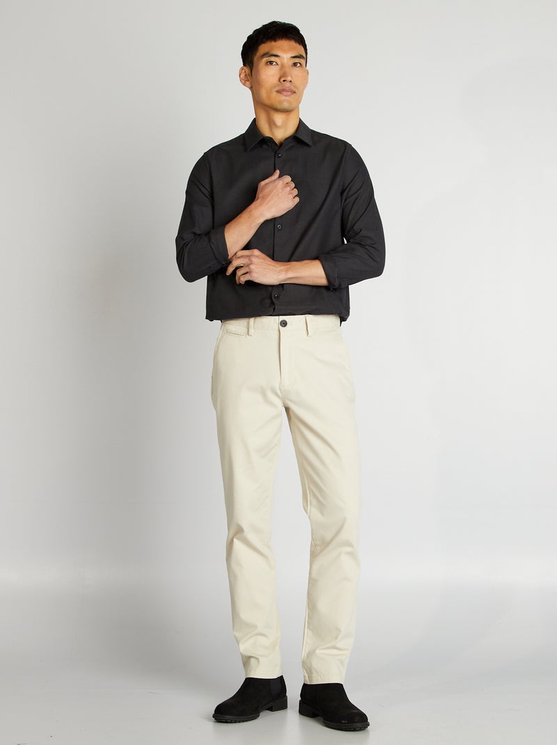 Camisa recta lisa GRIS - Kiabi