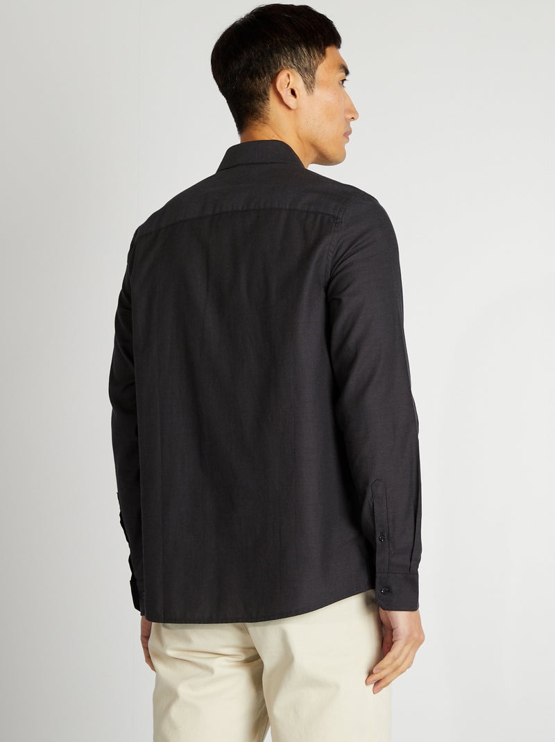 Camisa recta lisa GRIS - Kiabi