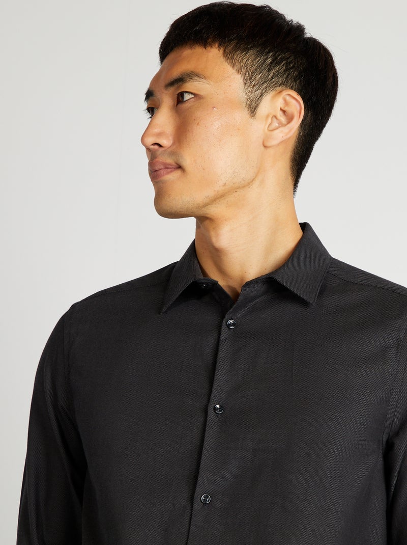 Camisa recta lisa GRIS - Kiabi