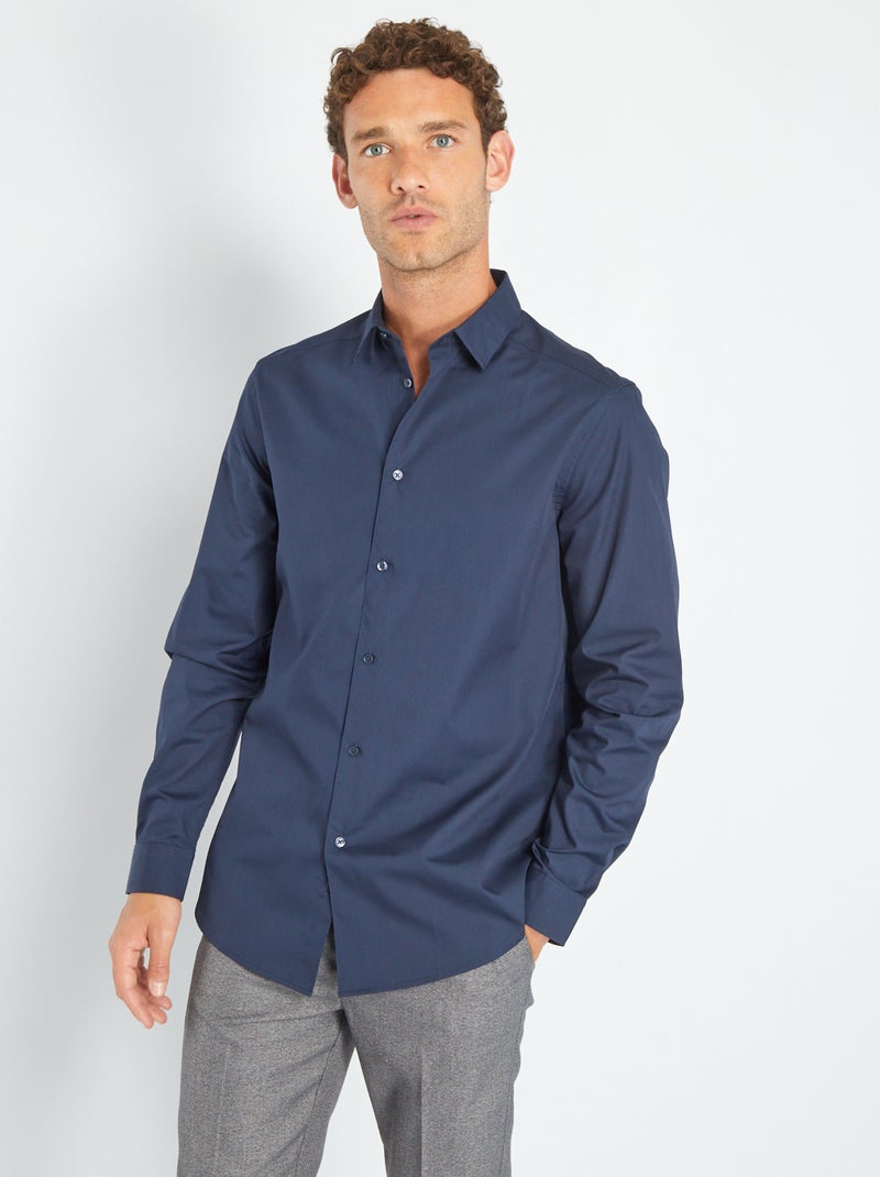 Camisa recta negro iris - Kiabi