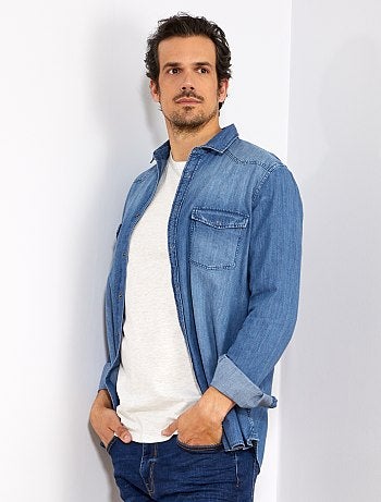 Hombre de más de 1’90m - Camisa recta vaquera +1,90 m - Kiabi