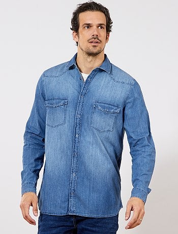 Hombre de más de 1’90m - Camisa recta vaquera +1,90 m - Kiabi