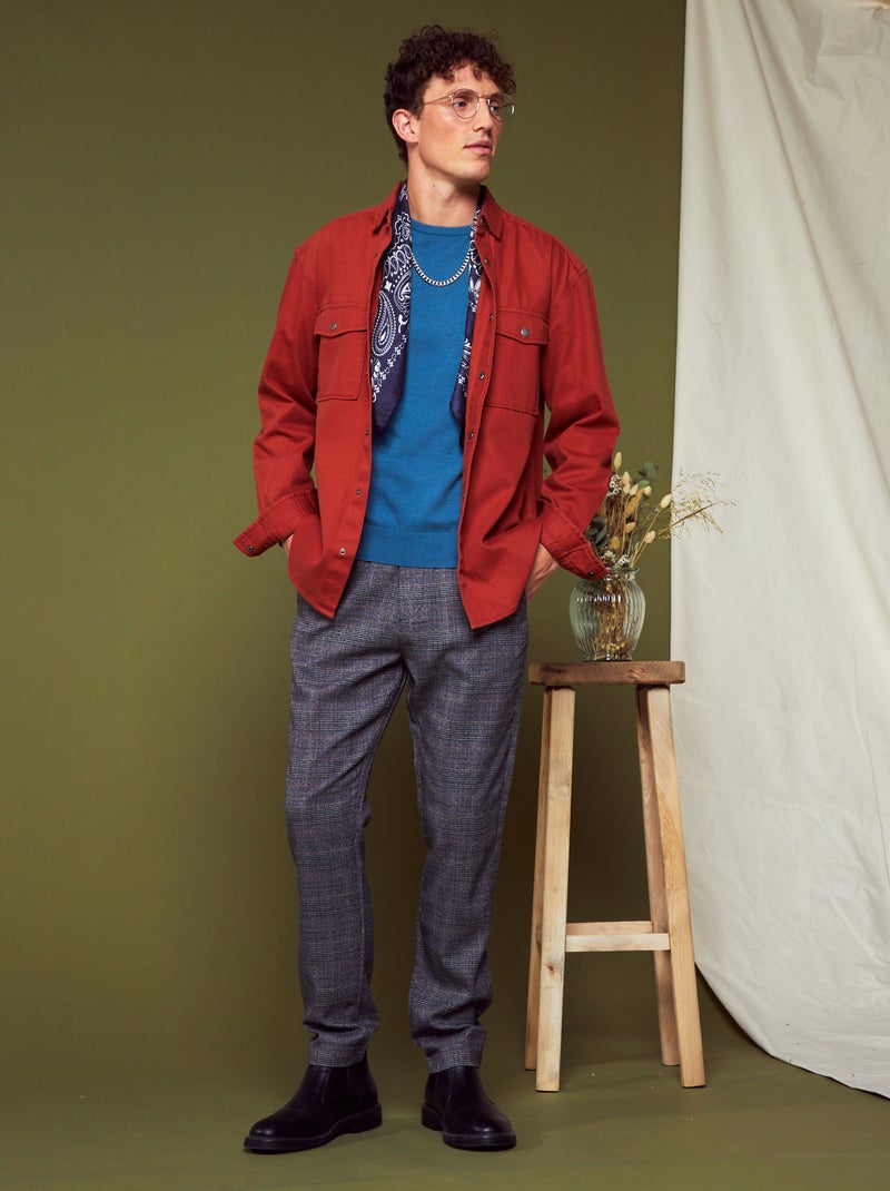 Camisa recta vaquera MARRON - Kiabi