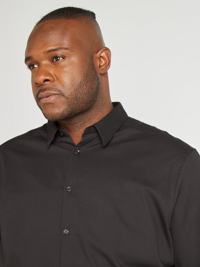 Camisa recta y elástica negro - Kiabi