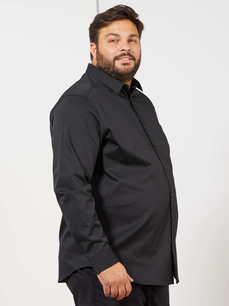 Camisa recta y elástica negro - Kiabi