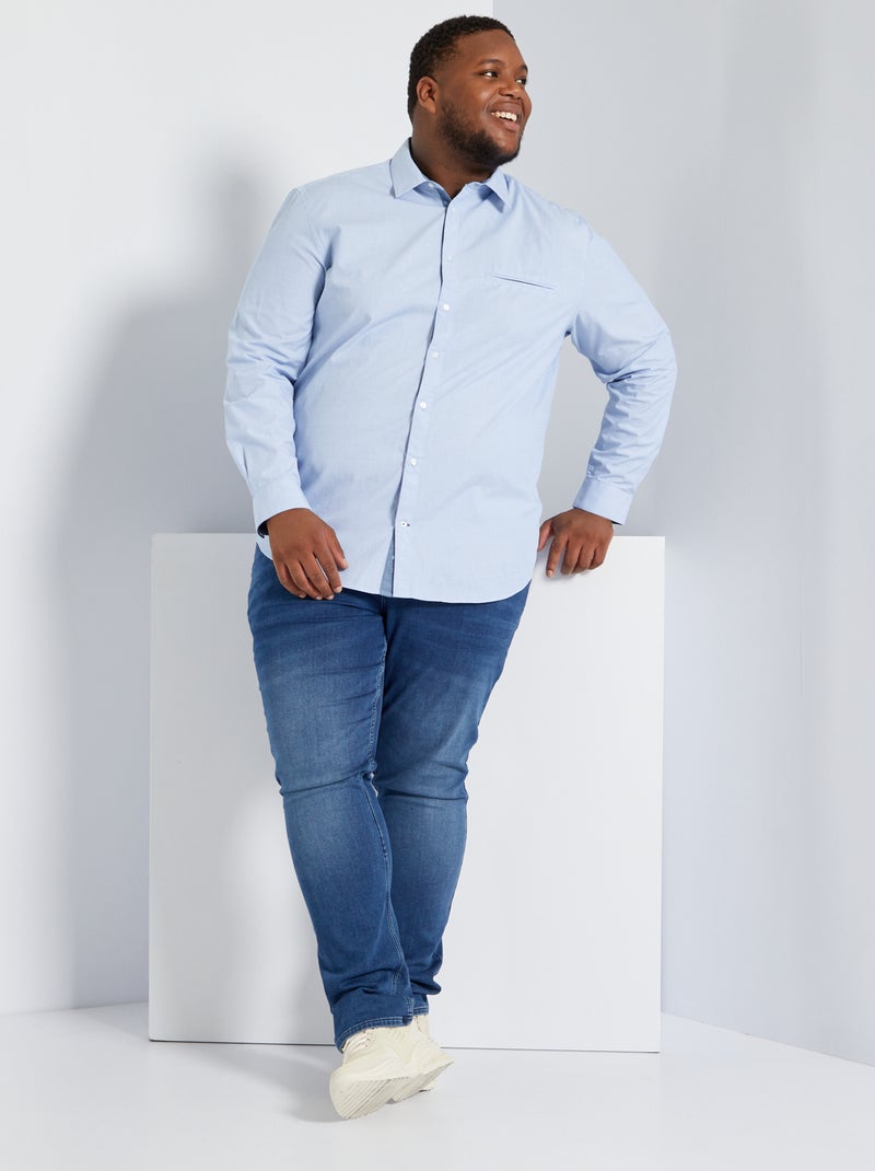 Camisa regular azul - Kiabi