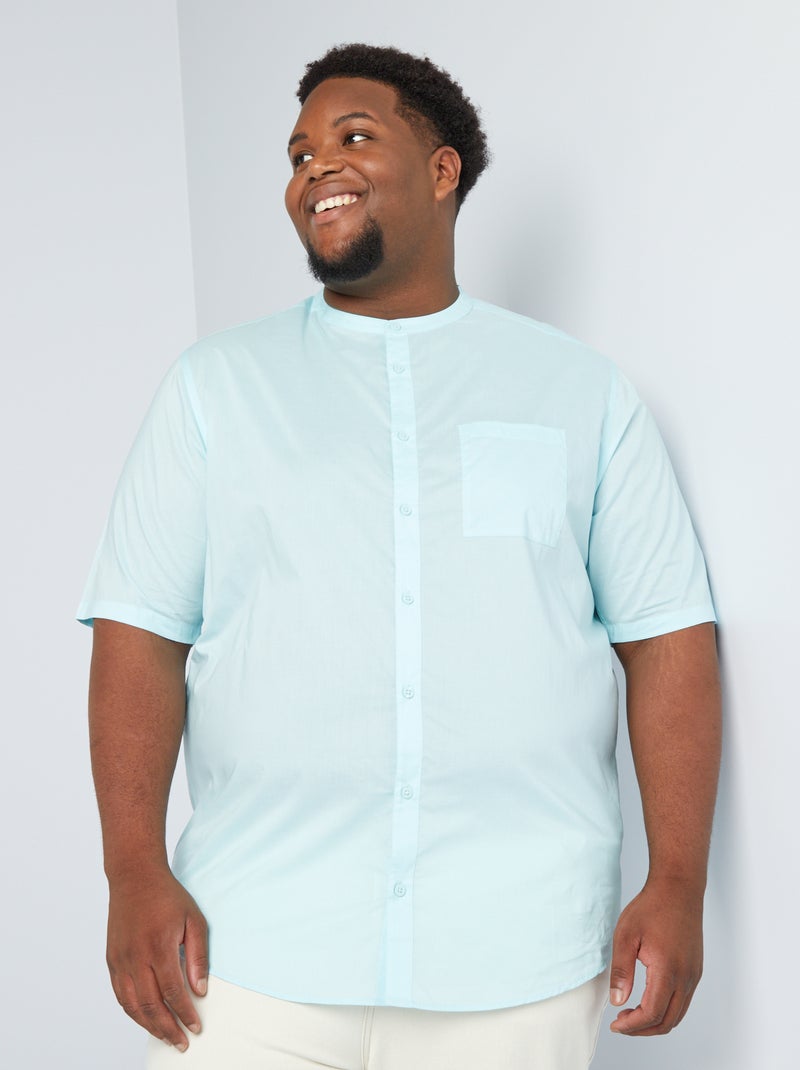Camisa regular de cuadros azul claro - Kiabi