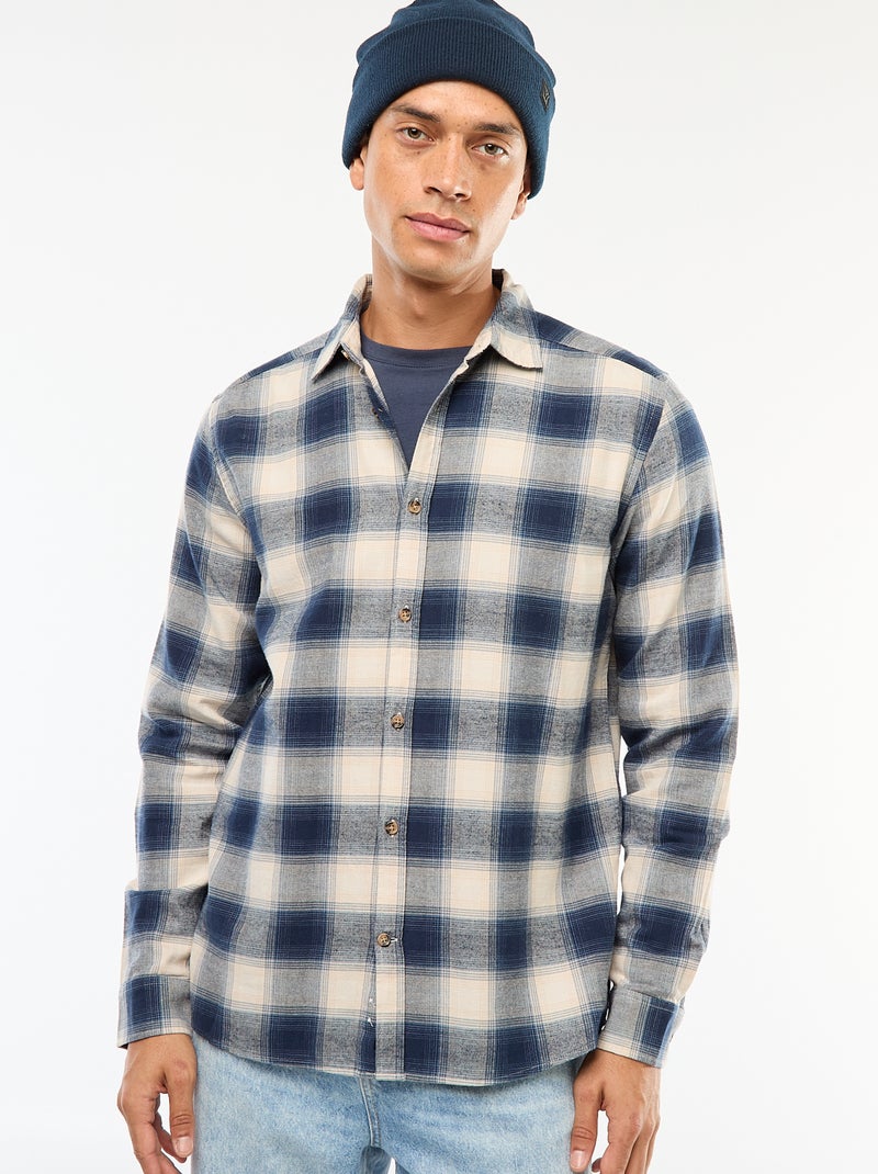 Camisa regular de cuadros Azul - Kiabi