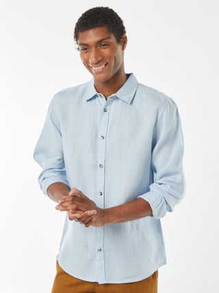 Camisa regular de lino