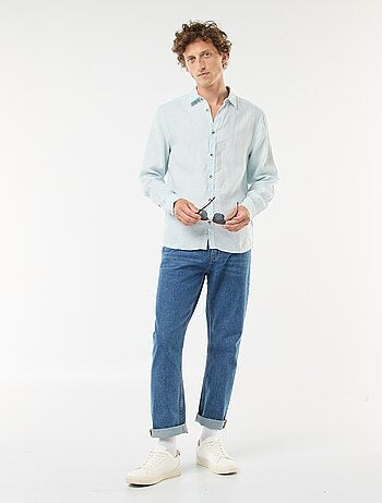 Camisa regular de lino