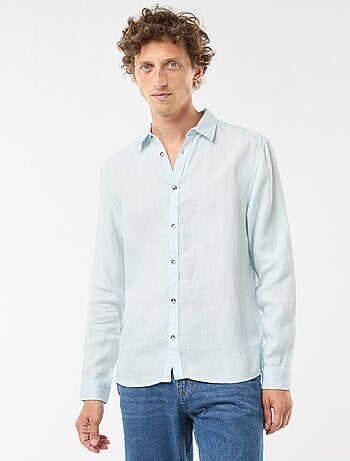 Camisa regular de lino