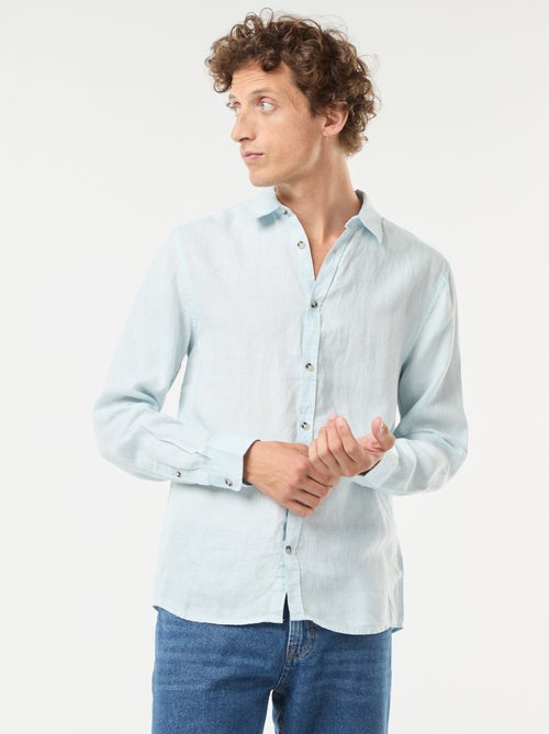 Camisa regular de lino - Kiabi