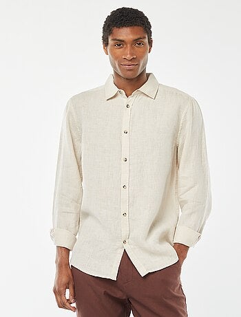 Camisa regular de lino