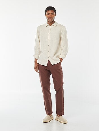 Camisa regular de lino