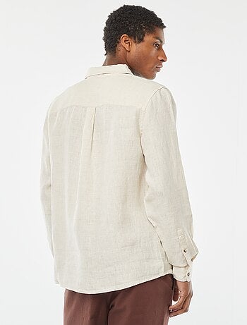 Camisa regular de lino