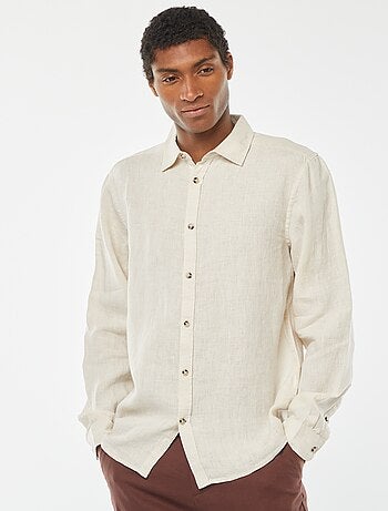Camisa regular de lino