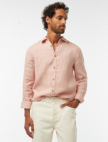 Camisa regular de lino