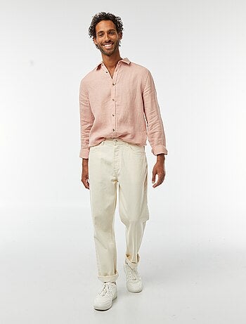 Camisa regular de lino