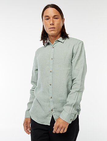 Camisa regular de lino