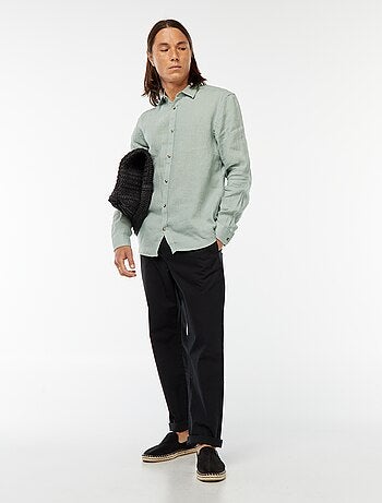 Camisa regular de lino