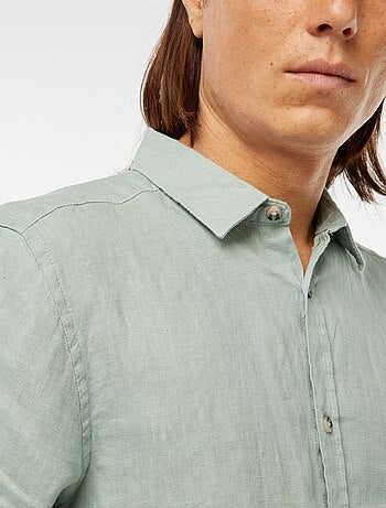 Camisa regular de lino