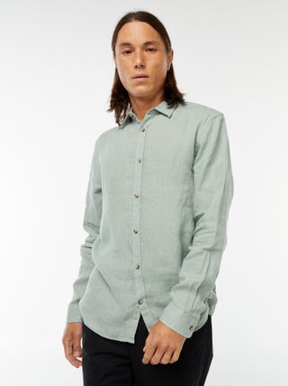Camisa regular de lino