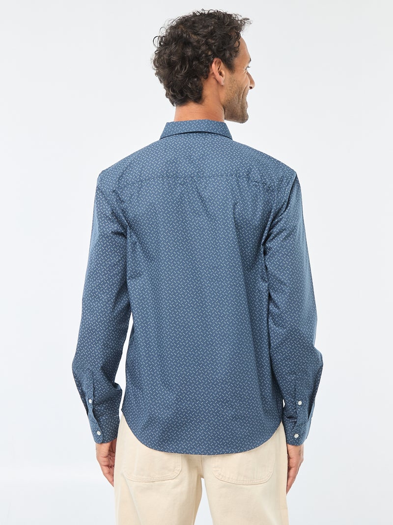 Camisa regular de lunares Azul - Kiabi