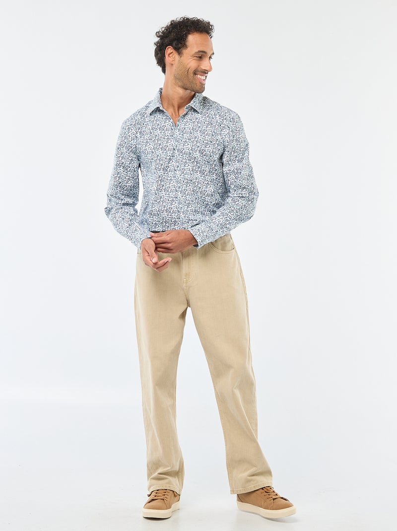 Camisa regular de lunares Azul - Kiabi