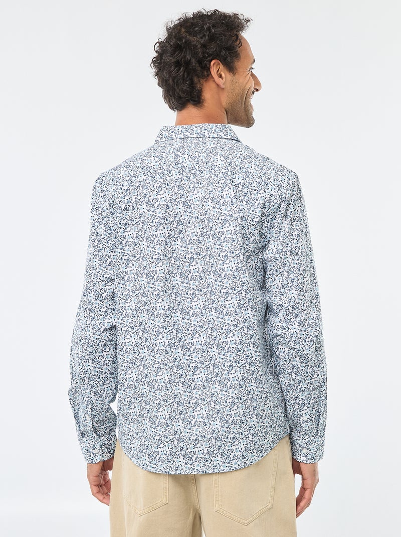 Camisa regular de lunares Azul - Kiabi