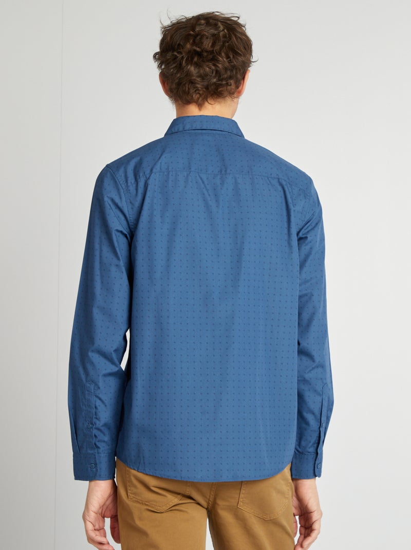 Camisa regular de lunares AZUL - Kiabi