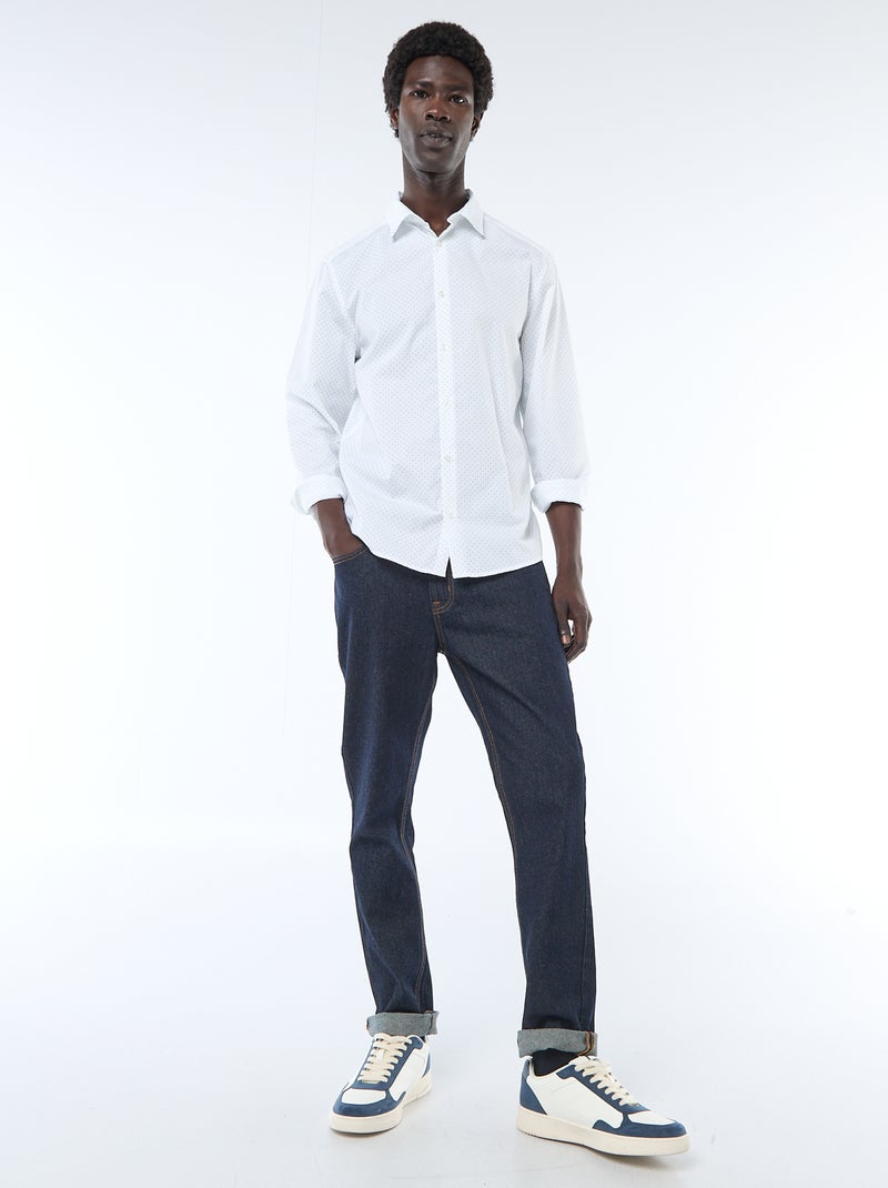 Camisa regular de lunares BLANCO - Kiabi