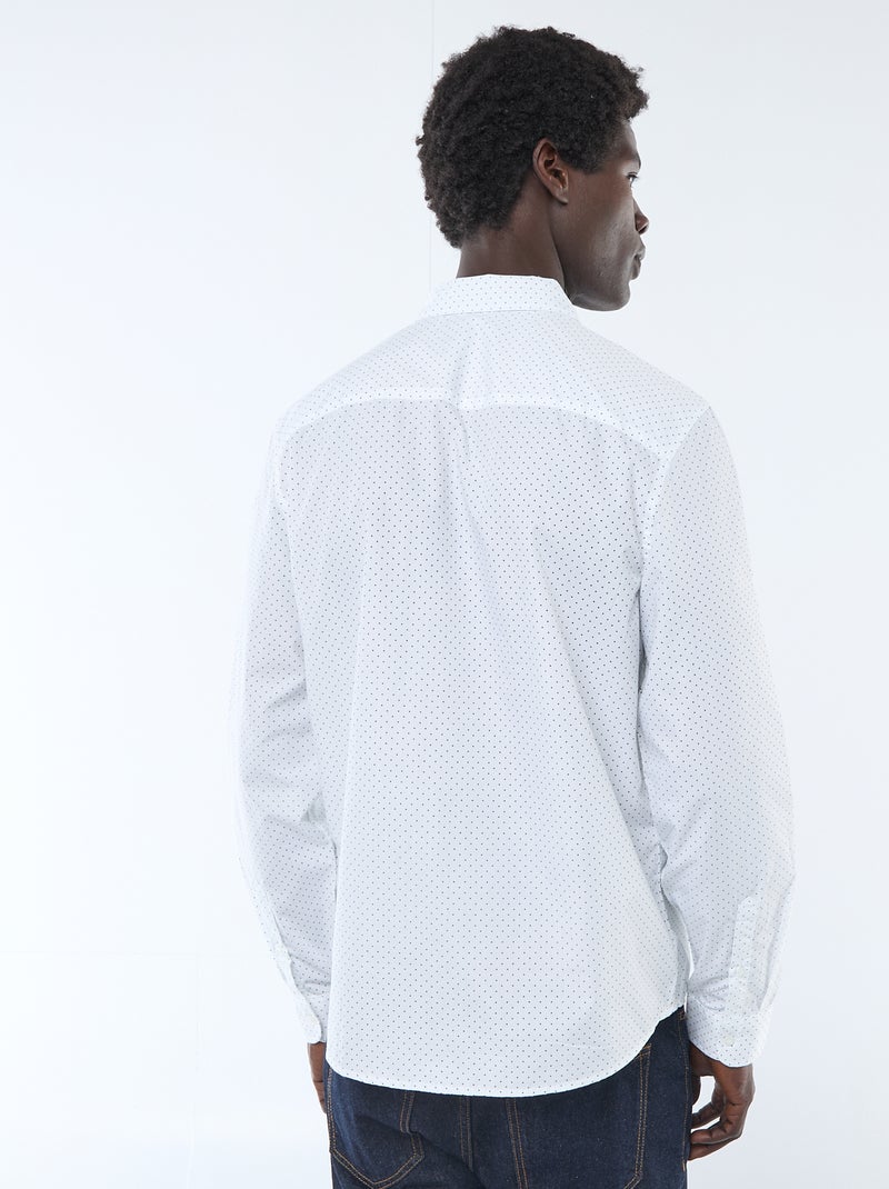 Camisa regular de lunares BLANCO - Kiabi