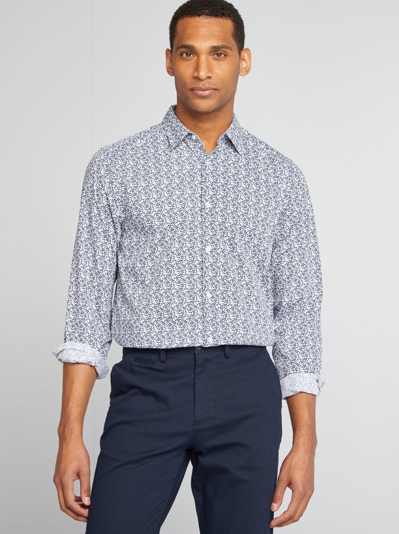 Camisa regular de lunares BLANCO - Kiabi