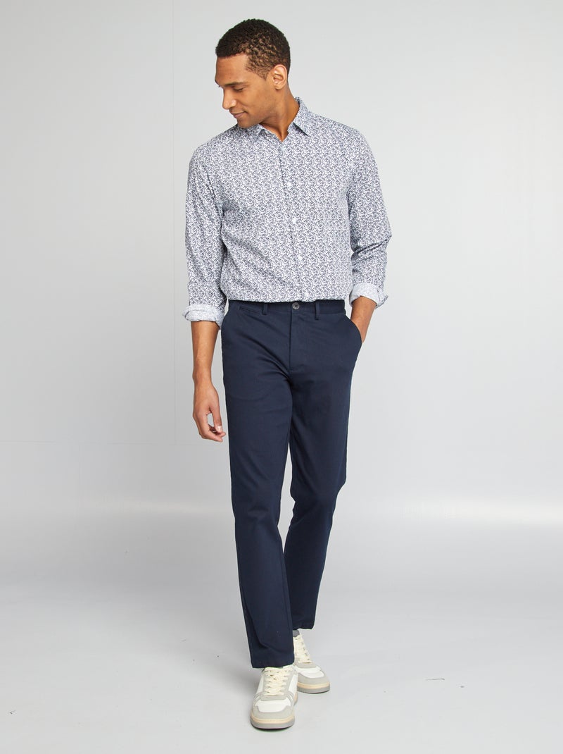 Camisa regular de lunares BLANCO - Kiabi