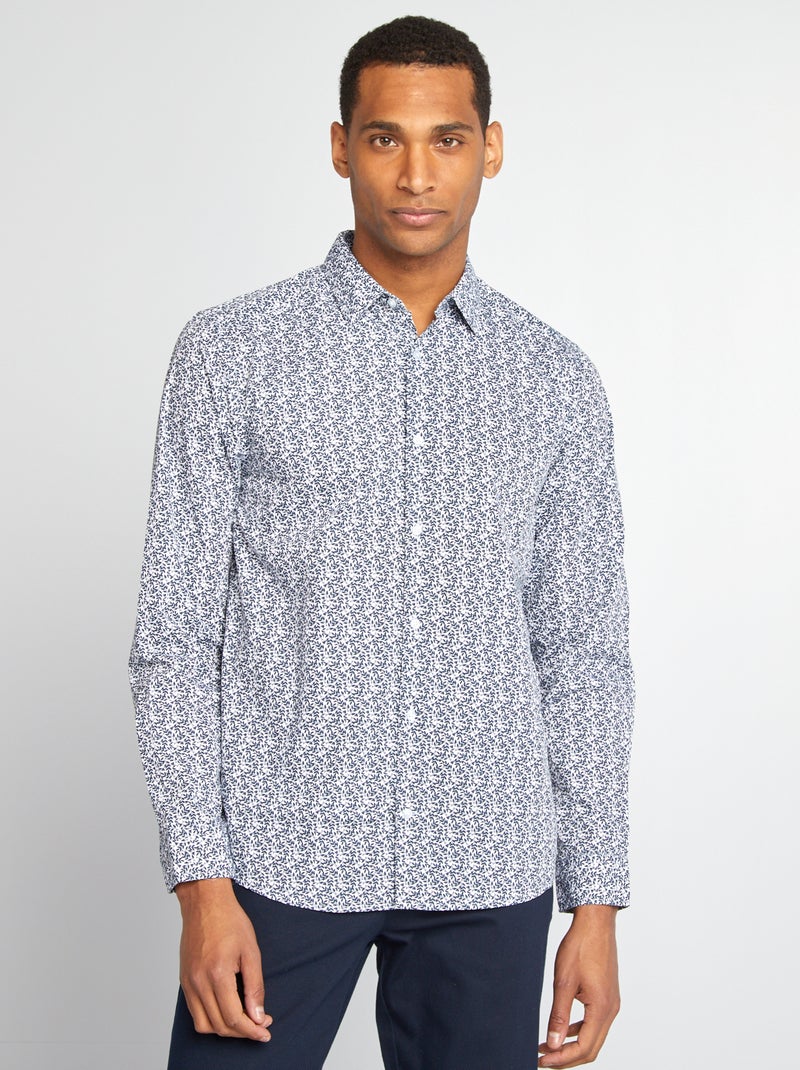 Camisa regular de lunares BLANCO - Kiabi