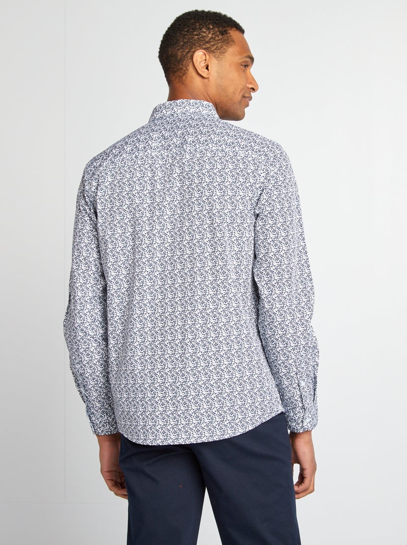 Camisa regular de lunares BLANCO - Kiabi